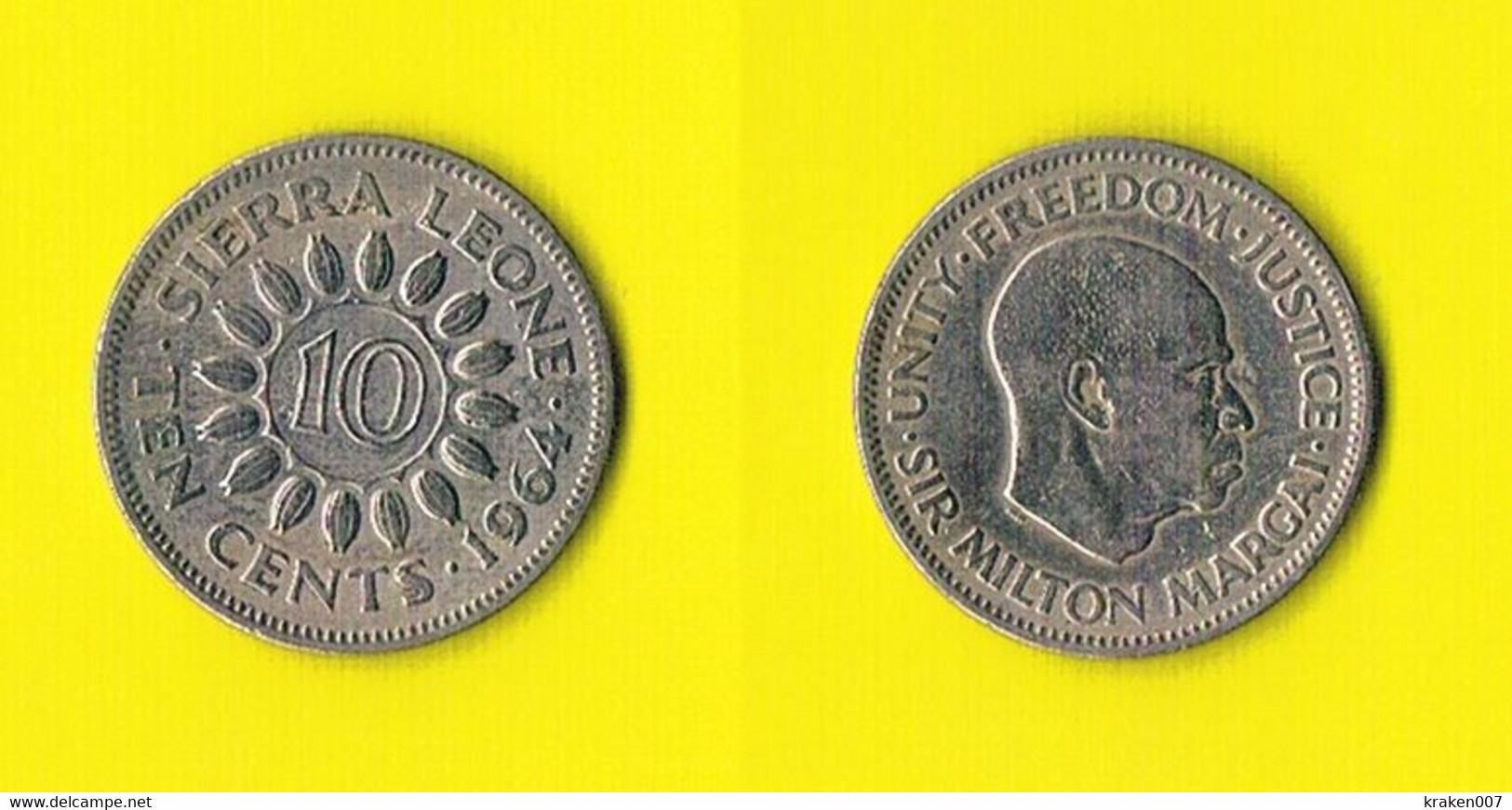 Sierra Leone 10 Cents 1964 - Sierra Leona
