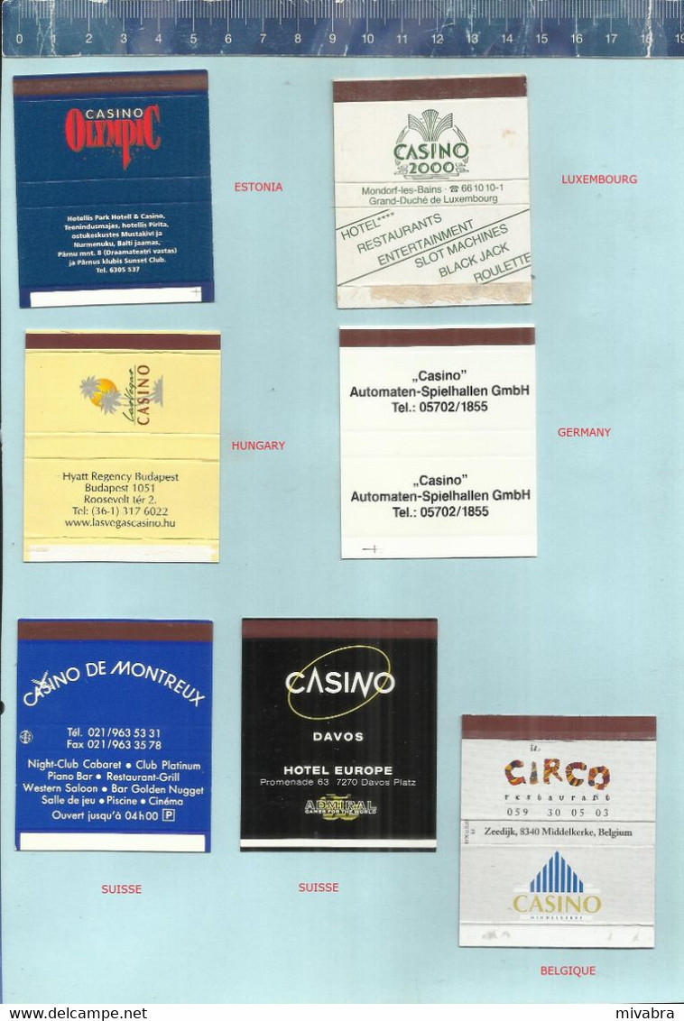 CASINO - 27 X  MATCHBOX SKILLETS DIFFERENT COUNTRIES  DANEMARK FRANCE SUISSE ESTONIA GERMANY SPAIN ETC.... - Zündholzschachteletiketten