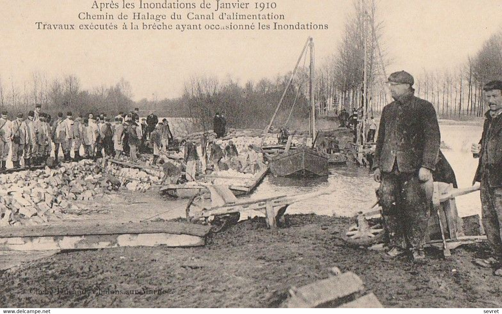 Entre SAINT-MARTIN-sur-LE-PRE Et RECY. - Après Les Inondations De Janvier 1910. Travaux Exécutés à La Brèche....... - Other & Unclassified