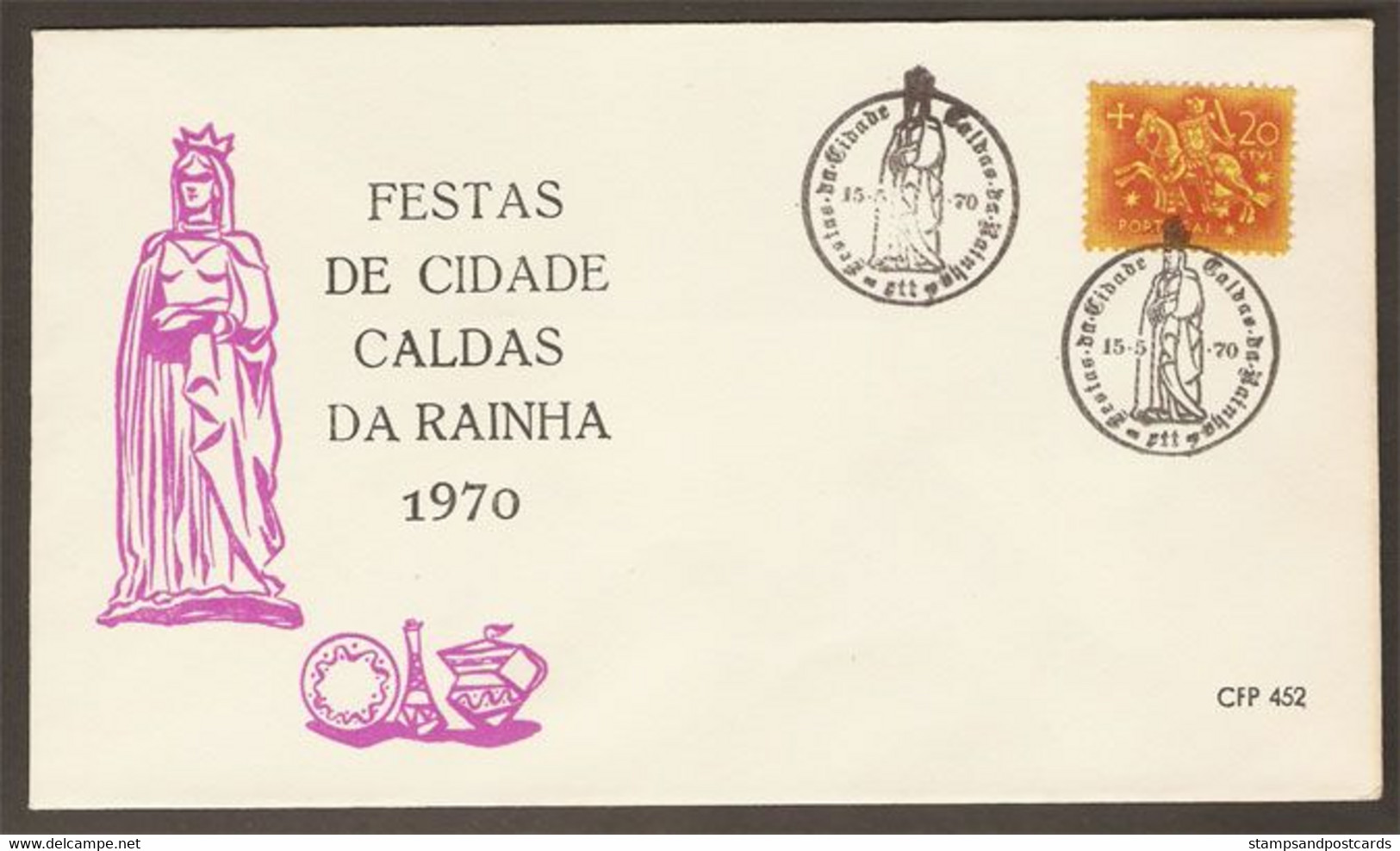 Portugal Cachet Commemoratif Fête De La Ville Caldas Da Rainha 1970 Event Postmark - Flammes & Oblitérations