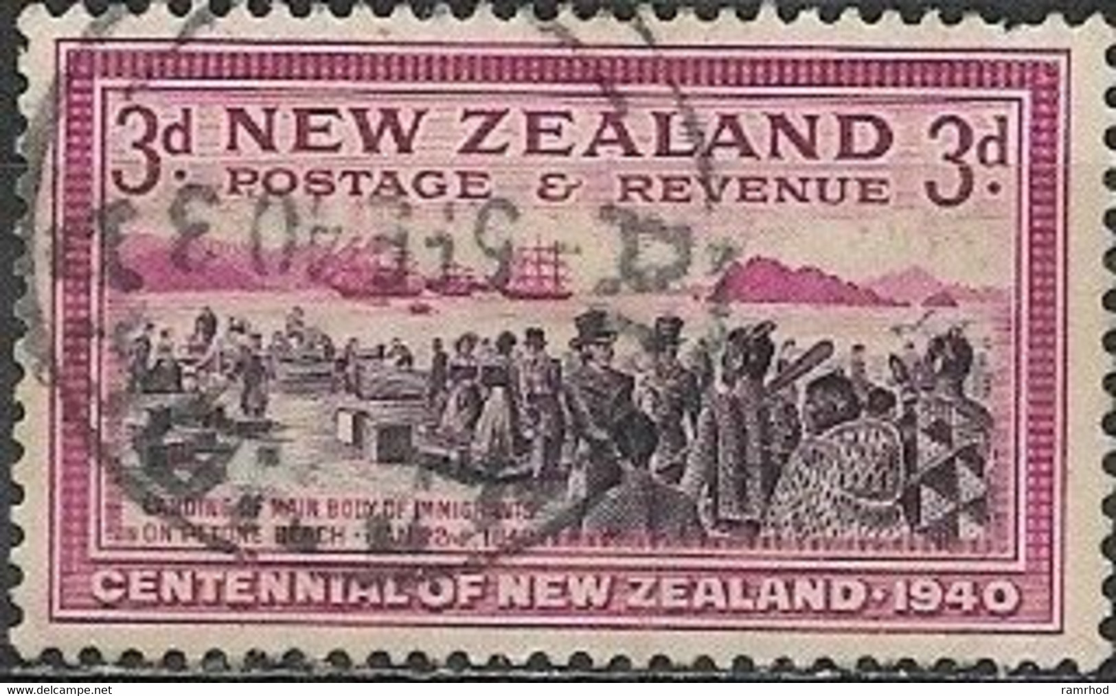 NEW ZEALAND 1940 Centenary Stamp - 3d. Landing Of Immigrants, 1840 FU - Oblitérés