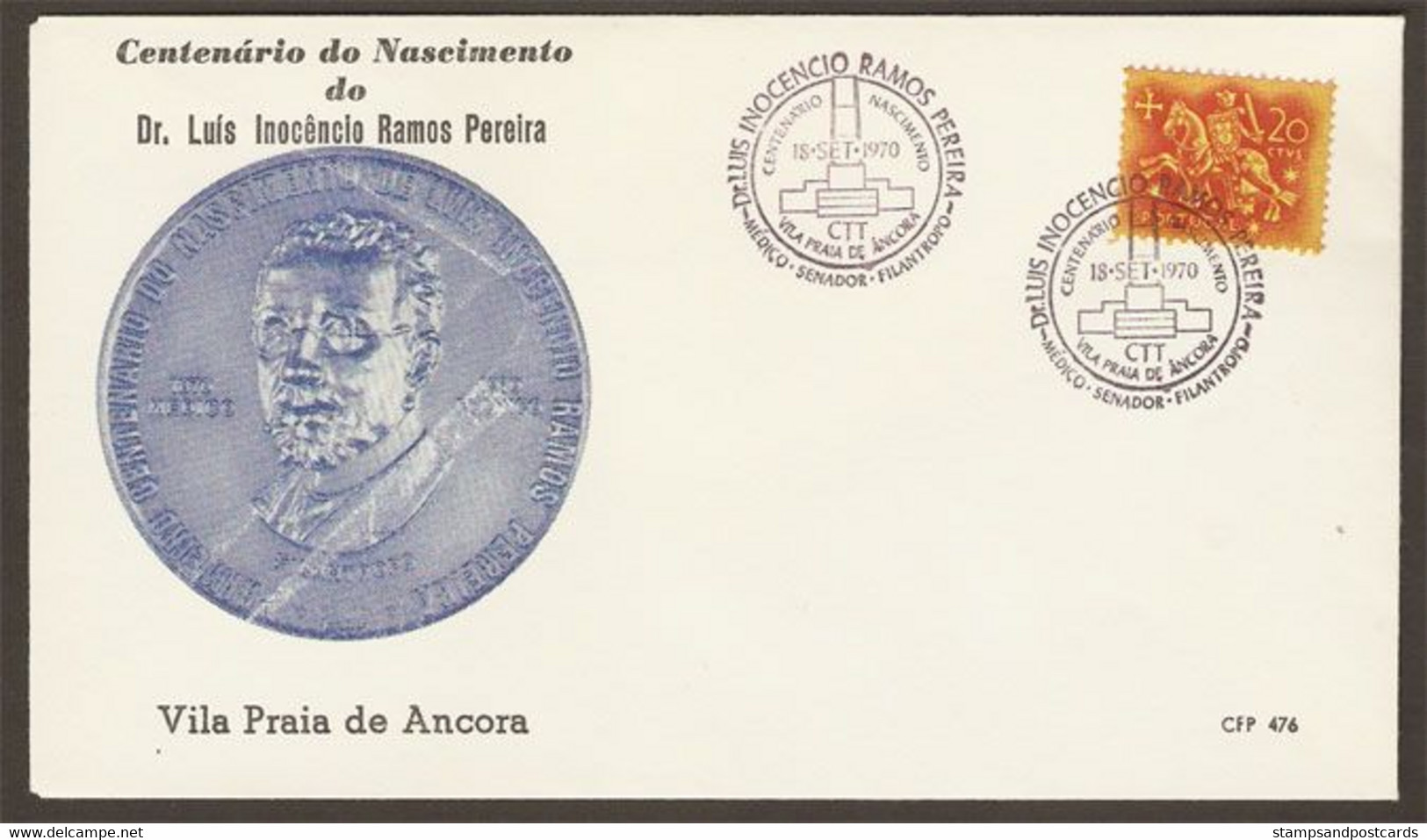 Portugal Cachet Commémoratif  Vila Praia De Ancora 1970  Event Pmk - Postal Logo & Postmarks