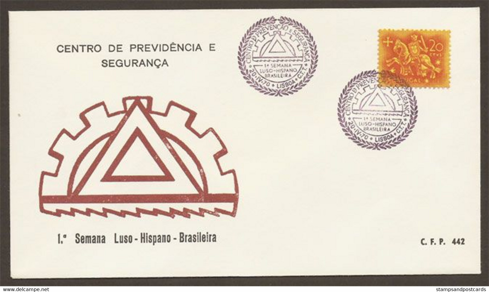 Portugal Sécurité Au Travail Cachet Commémoratif 1970  Event Pmk Safety At Work - Postal Logo & Postmarks