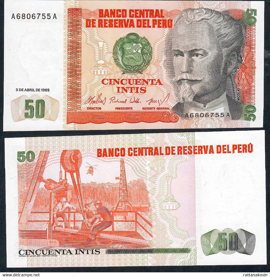 PERU P130 50 INTIS 3.4.1985      #A/A         UNC. - Perù