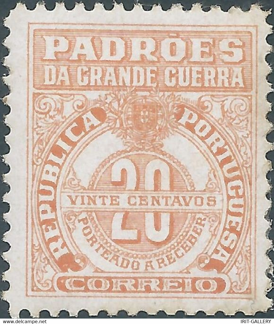 Portogallo - Portugal -1925 Padroes ,Grande Guerra,Great War Tax. 20C,Mint - Nuevos