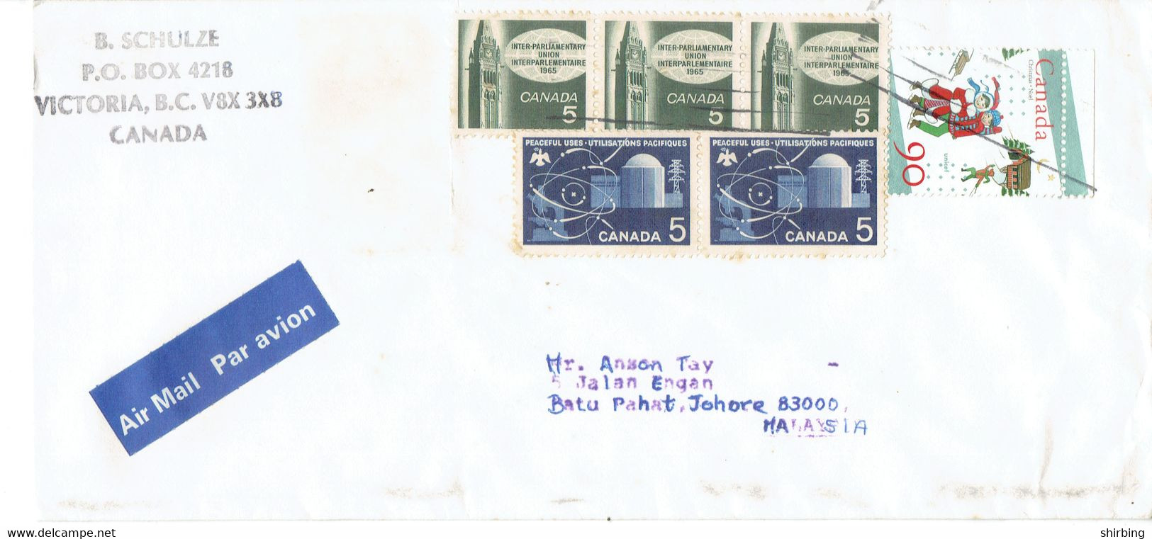 C1 : Canada - Christmas, Skiing, Snow, Winter, Atomic, Stamps Used On Covers - Lettres & Documents