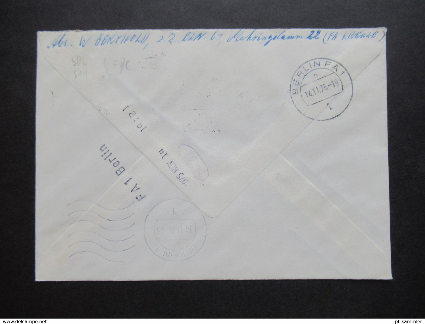 Berlin (West) 1975 Industrie Und Technik Nr.505 Und Nr.514 MiF Tagesstempel Vom Ersttag Eilzustellung Expres Bln Ortsbri - Cartas & Documentos