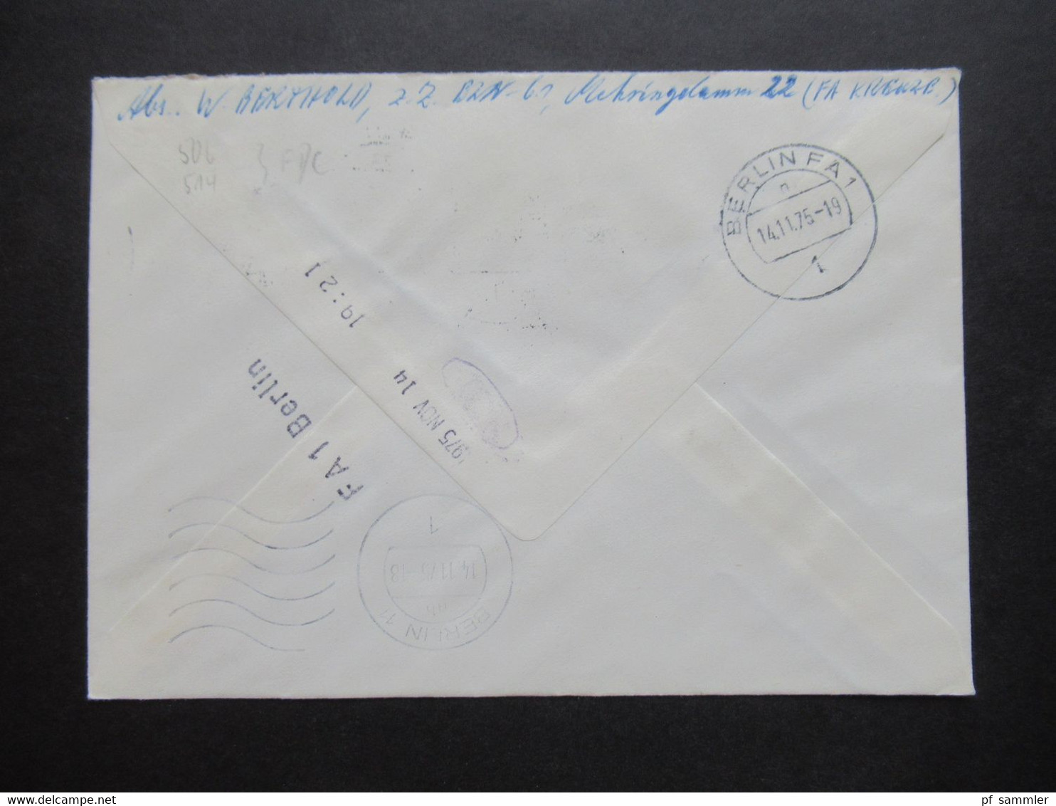Berlin (West) 1975 Industrie Und Technik Nr.505 Und Nr.514 MiF Tagesstempel Vom Ersttag Eilzustellung Expres Bln Ortsbri - Briefe U. Dokumente