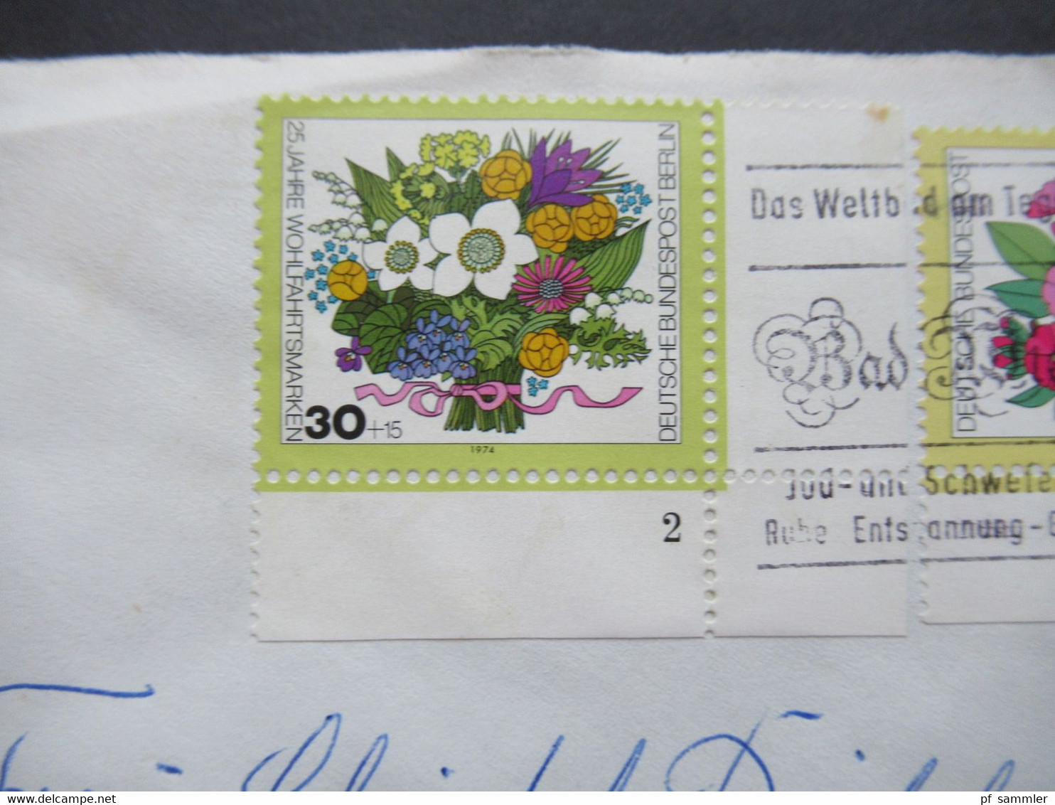 Berlin (West) 1974 Nr.481 Und BRD Nr.904 MiF Eckrand Unten Rechts Jeweils Mit Formnummer 2 - Storia Postale