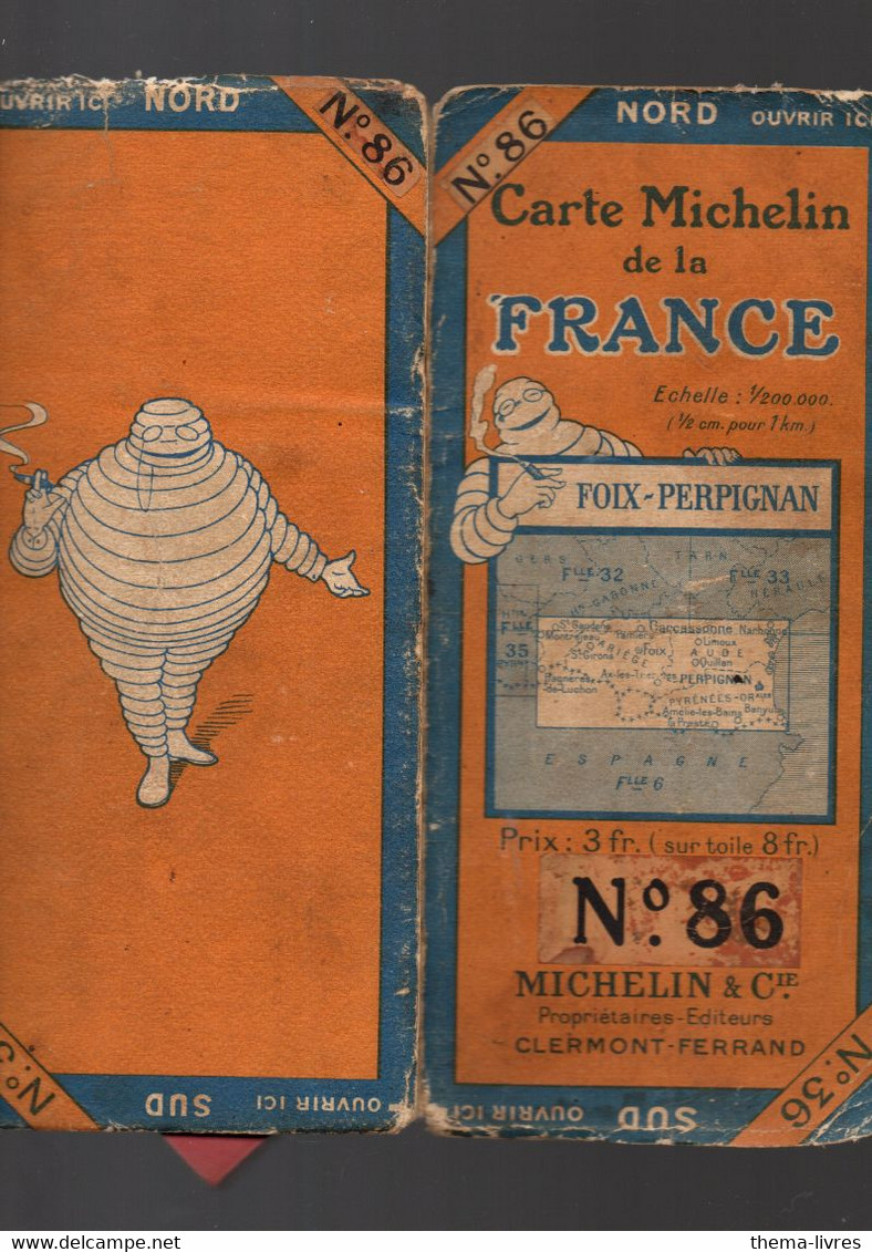 Carte Michelin N°86 Foix-Perpignan (2320-110)  (erreur De Numérotation )(M4926) - Cartes Routières