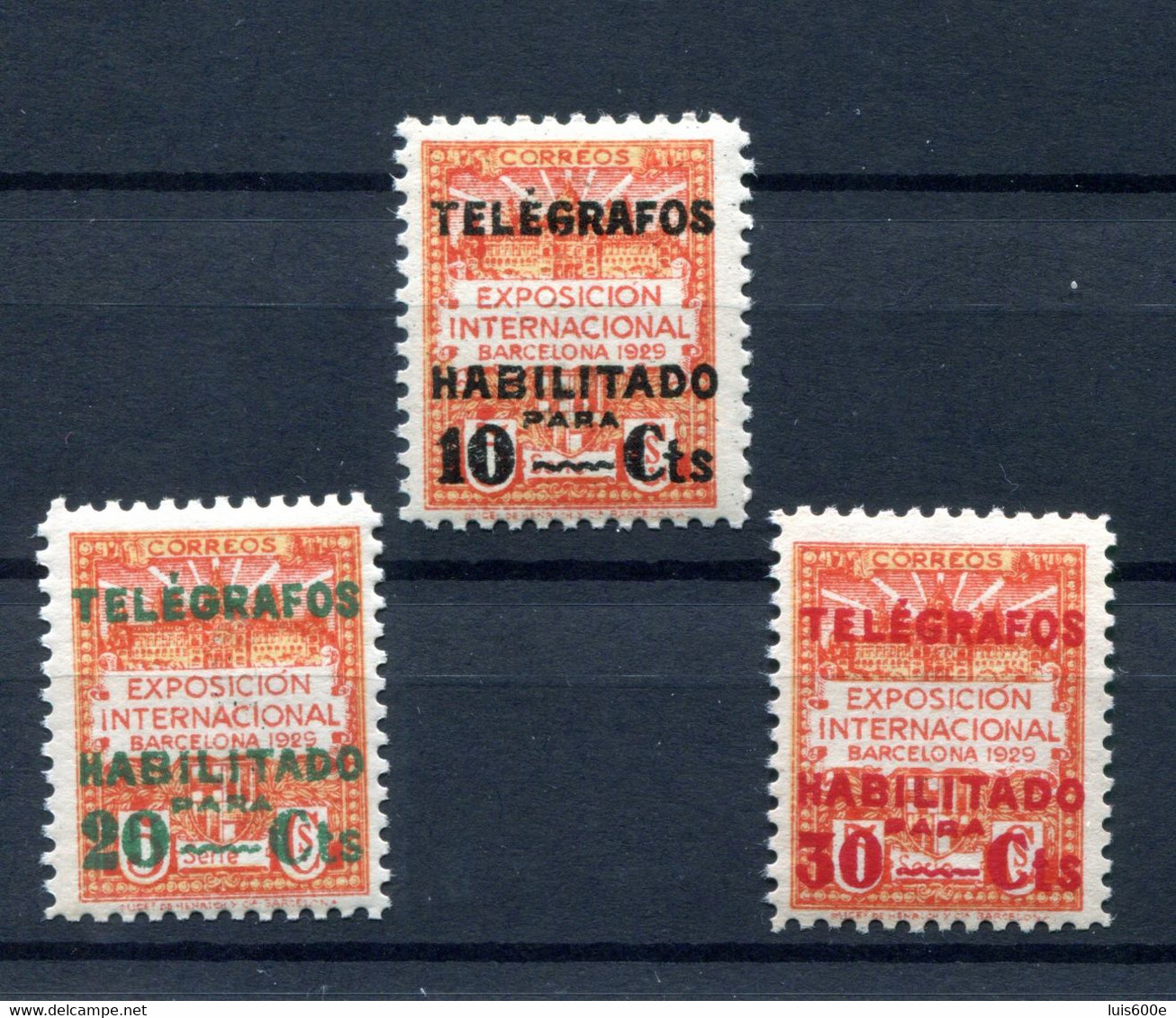 1936.ESPAÑA.BARCELONA.TELEGRAFOS.EDIFIL 1/3**.NUEVOS SIN FIJASELLOS(MNH).CATALOGO 55€ - Barcelona