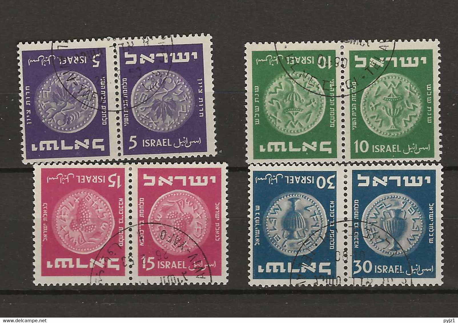 1949 USED Israel Mi 23-26 - Used Stamps (without Tabs)