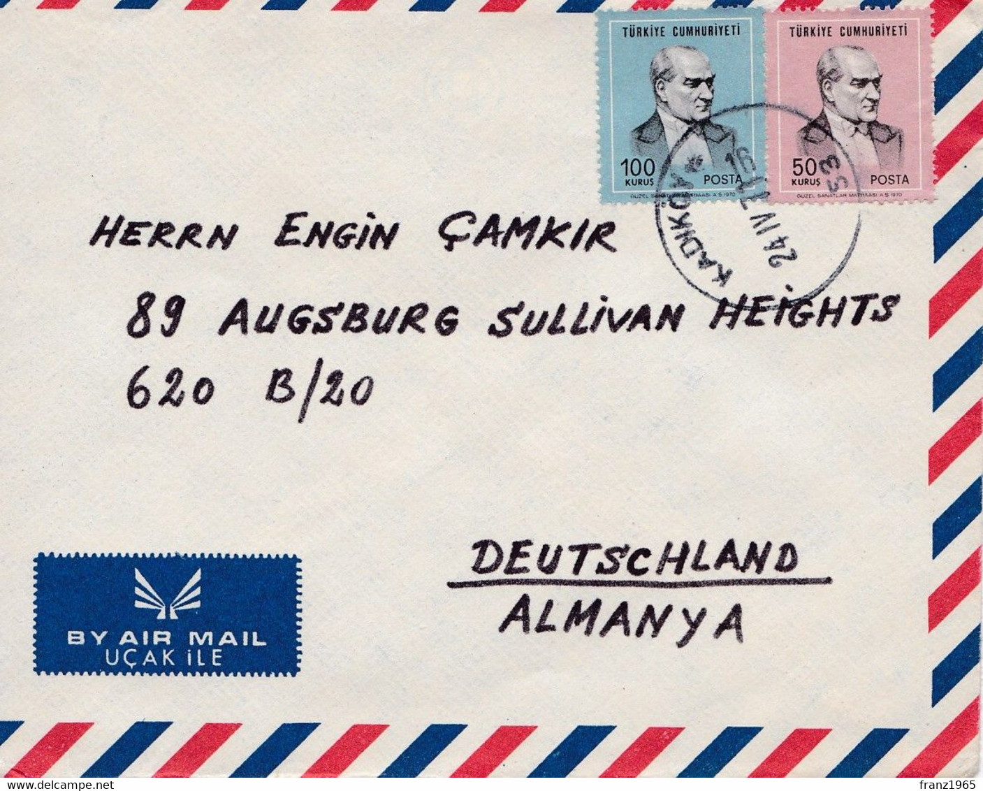 From Kadıköy (Istanbul) To Augsburg, 1971 - Lettres & Documents