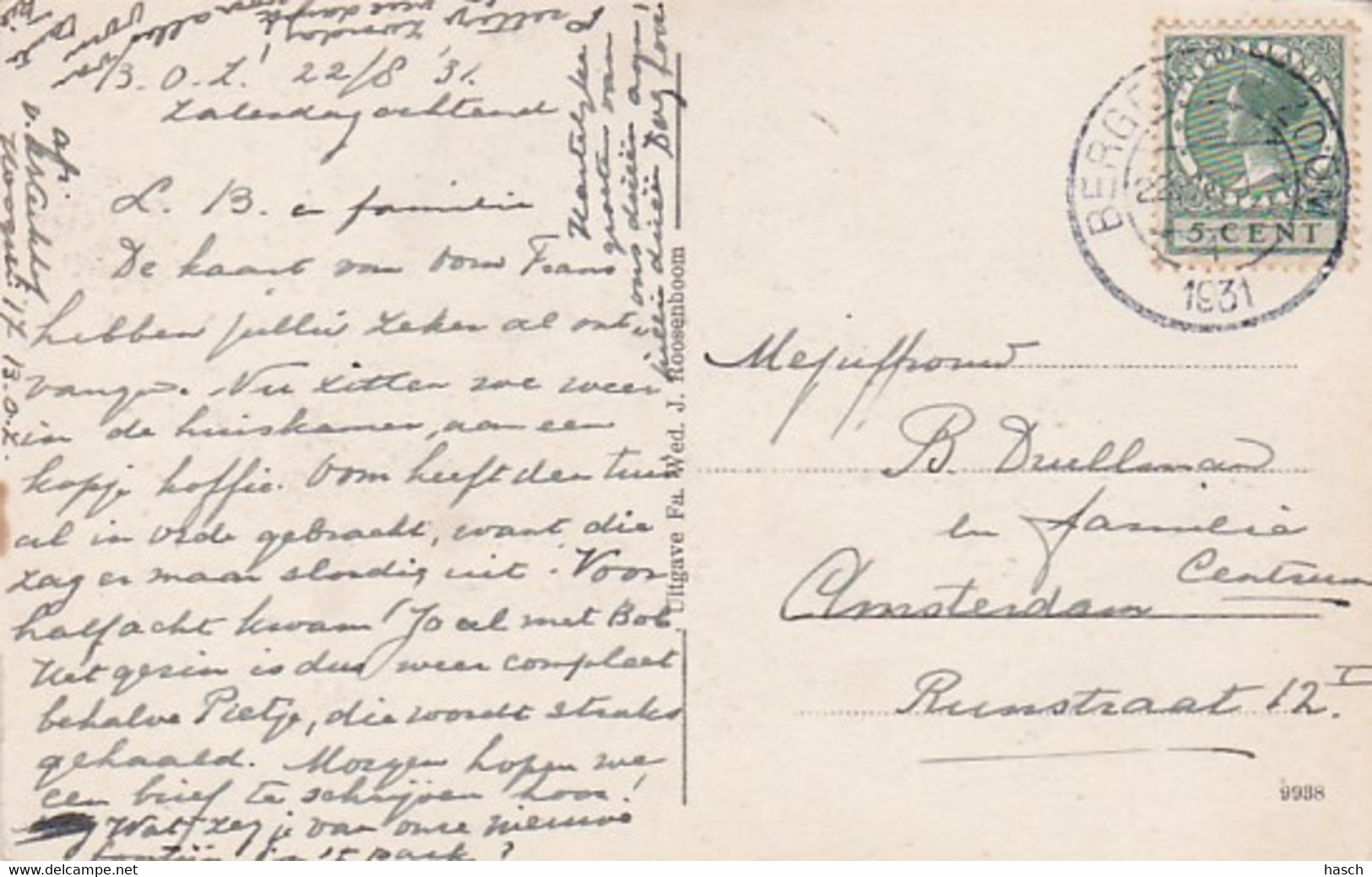 1846	90	Bergen Op Zoom, Volkspark Met Fontein (poststempel 1931)(kleine Vouwen In De Hoeken) - Bergen Op Zoom