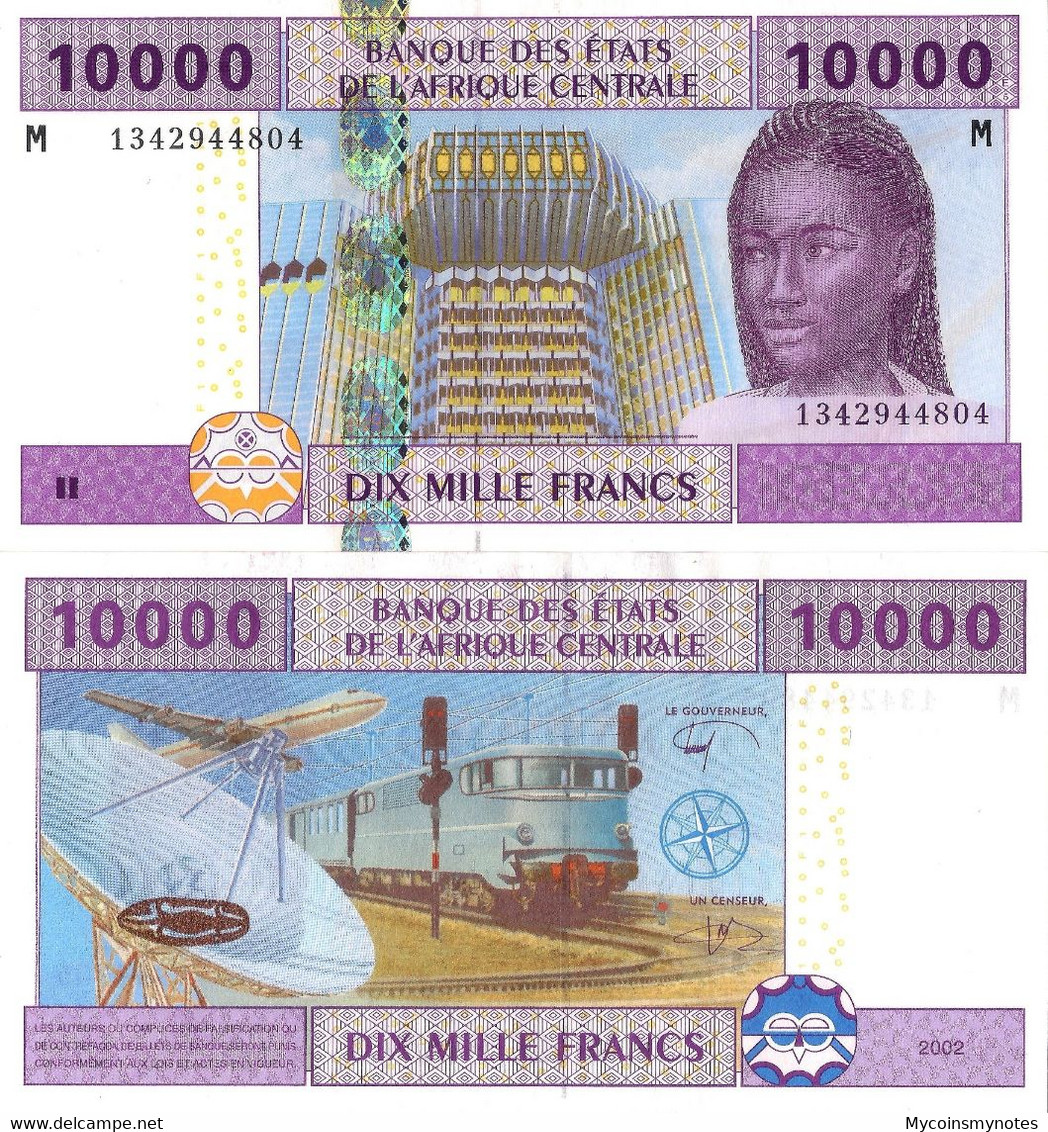 Central African States, Central African Republic Code (M), 10000 Francs, 2002, P-New, (Not Listed In Catalog) UNC - Repubblica Centroafricana