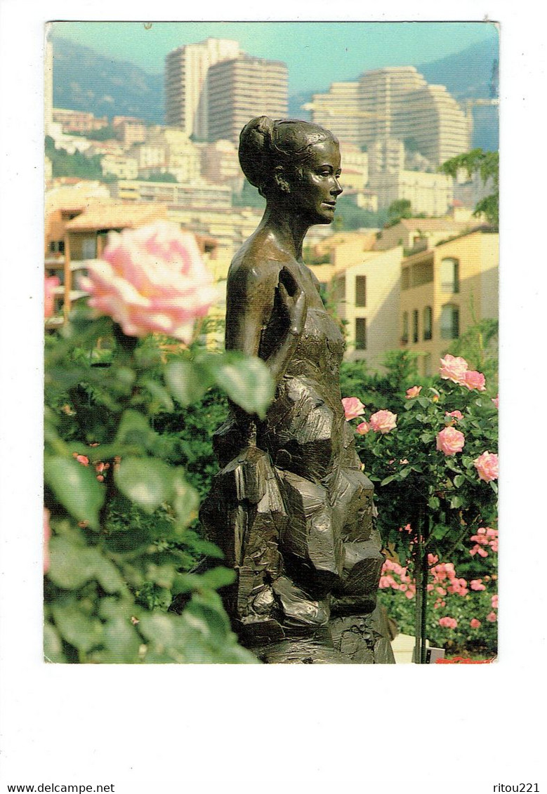 CPM - Monaco > Fontvieille - Roseraie Princesse Grace - Statue - 1985 - La Cigogne 99138131 - Immeuble - Fontvieille