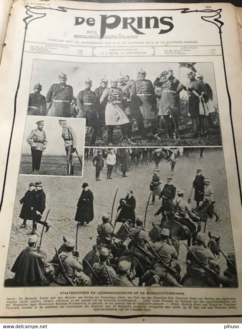 Weekly Magazine DE PRINS ( aug 1914 - June 1915 ) WW-I, Grande Guerre