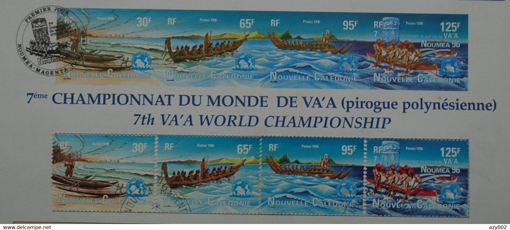 Nouvelle Calédonie 1996 - Circulaire Philatélique  Série 4 Timbres 7ème Championnat De Pirogues Polynésiennes - Storia Postale