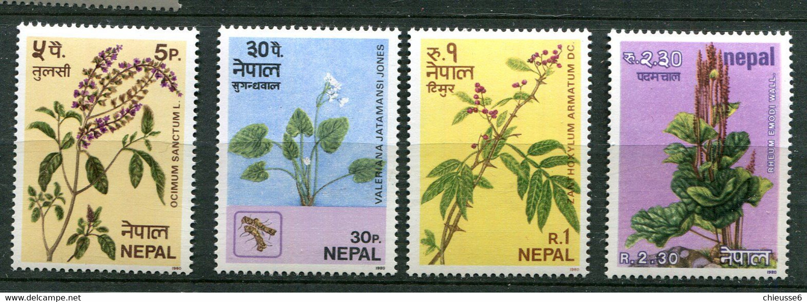 Nepal ** N° 363 à 368 - Fleurs - Népal