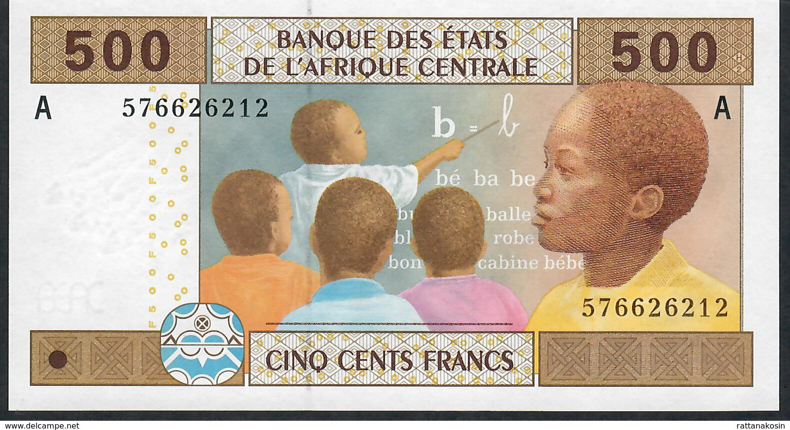 C.A.S. LETTER A GABON  P406Ac 500 FRANCS 2002 UNCOMMON SIGNATURE 11  UNC. - États D'Afrique Centrale