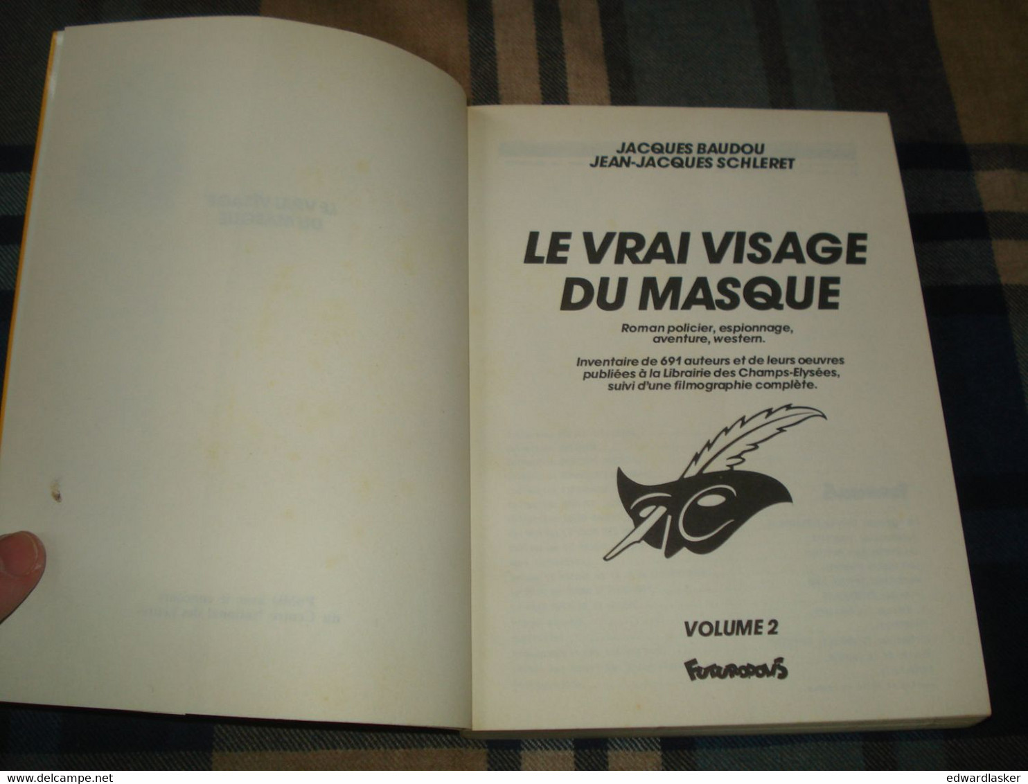 LE VRAI VISAGE DU MASQUE 1 & 2 /Jacques Baudou et J.J. Schléret - Futuropolis 1984 - Très bon état