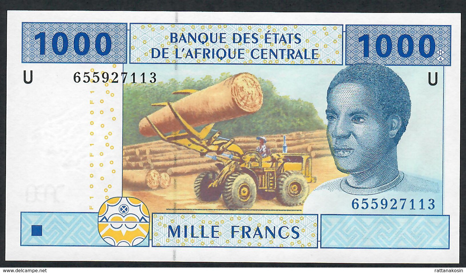 C.A.S. LETTER U CAMEROUN  P207Ue 1000 FRANCS 2002 VARIETY PAPER ! SIGNATURE 10  UNC. - Zentralafrikanische Staaten