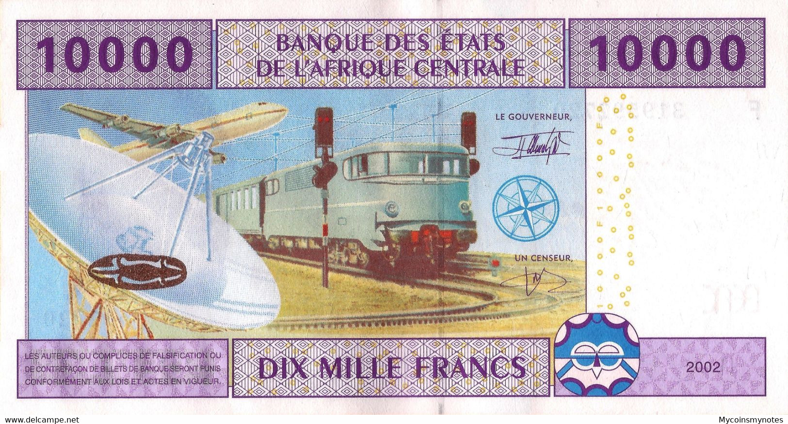 CAS, Equatorial Guinea, Code (F), 10000 Francs, 2002, P510Fa, 1st Signature, UNC - Aequatorial-Guinea