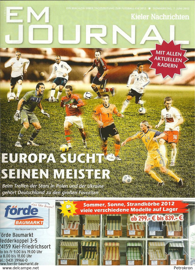 Journal Fußball EM 2012 Deutschland Polen Ukraine Kieler Nachrichten - Sport