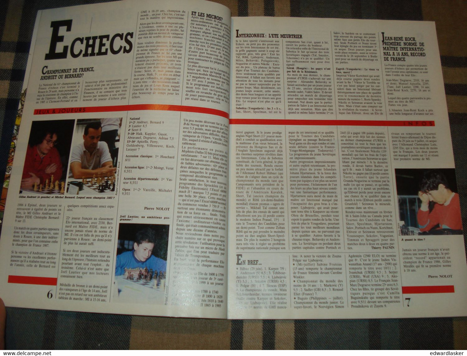 Revue JEUX ET STRATEGIE N°47 - 1987 - échecs, Jeux Mathématiques, Etc [1] - Giochi Di Ruolo