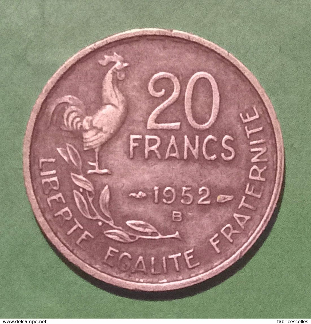 20 Francs G. Guiraud 1952 B - 20 Francs
