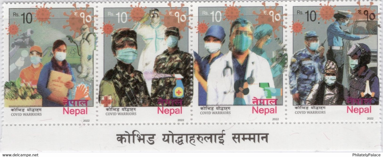 NEPAL 2022 New ** Honour To Covid Warriors, Coronavirus, COVID 19, Doctor, Nurse, Army, Police, Traffic ,MNH (**) - Népal