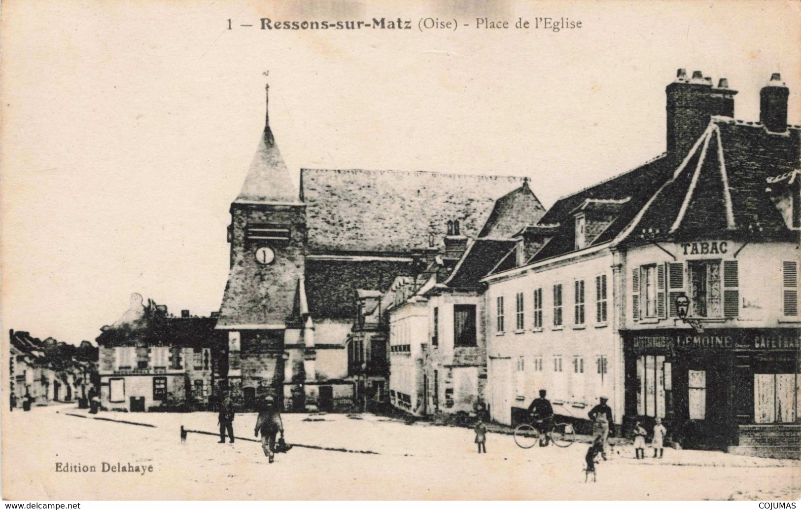 60 - RESSONS SUR MATZ - S07667 - Place De L'Eglise - Tabac Lemoine - L1 - Ressons Sur Matz