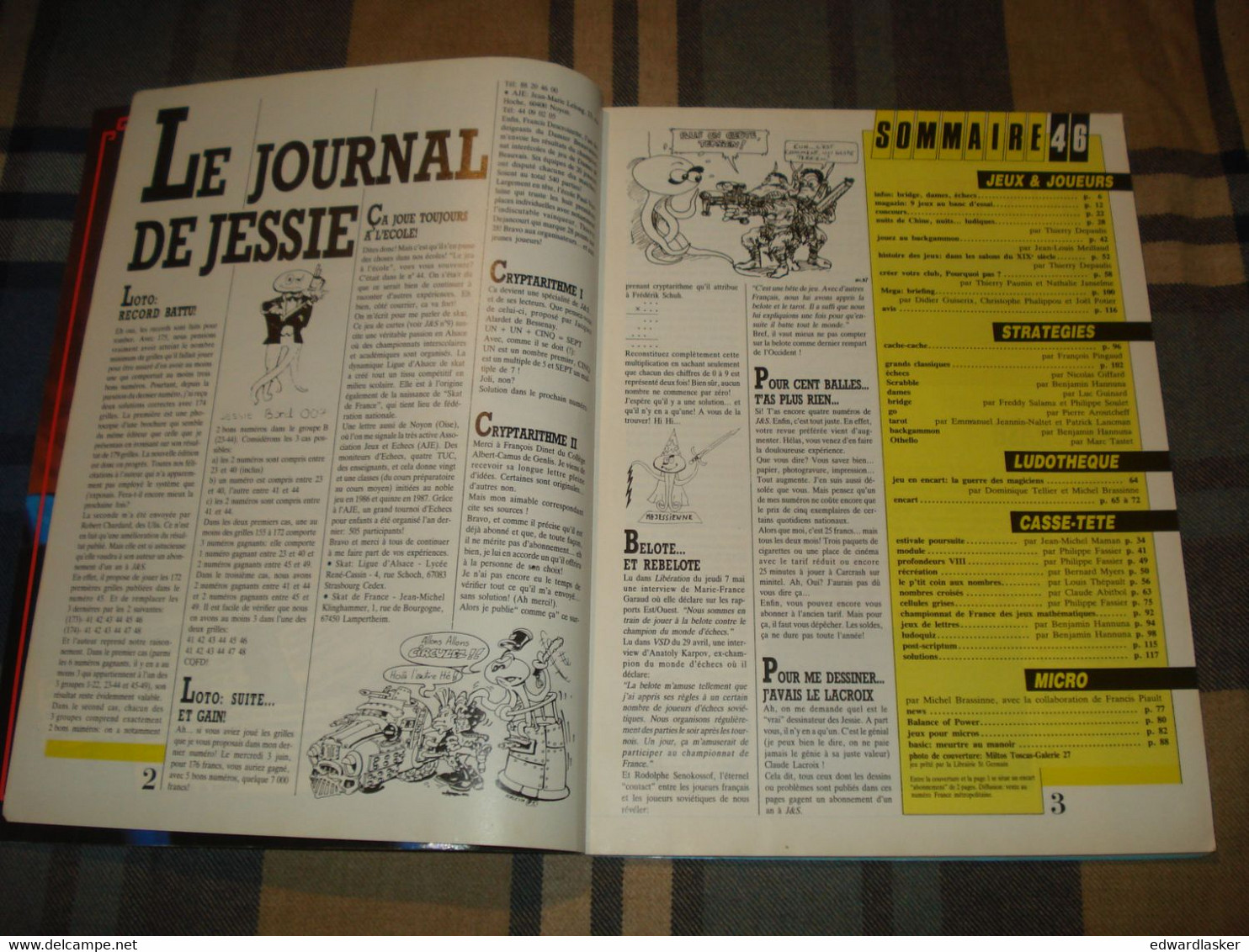 Revue JEUX ET STRATEGIE N°46 - 1987 - échecs, Backgammon, Etc - Rollenspel