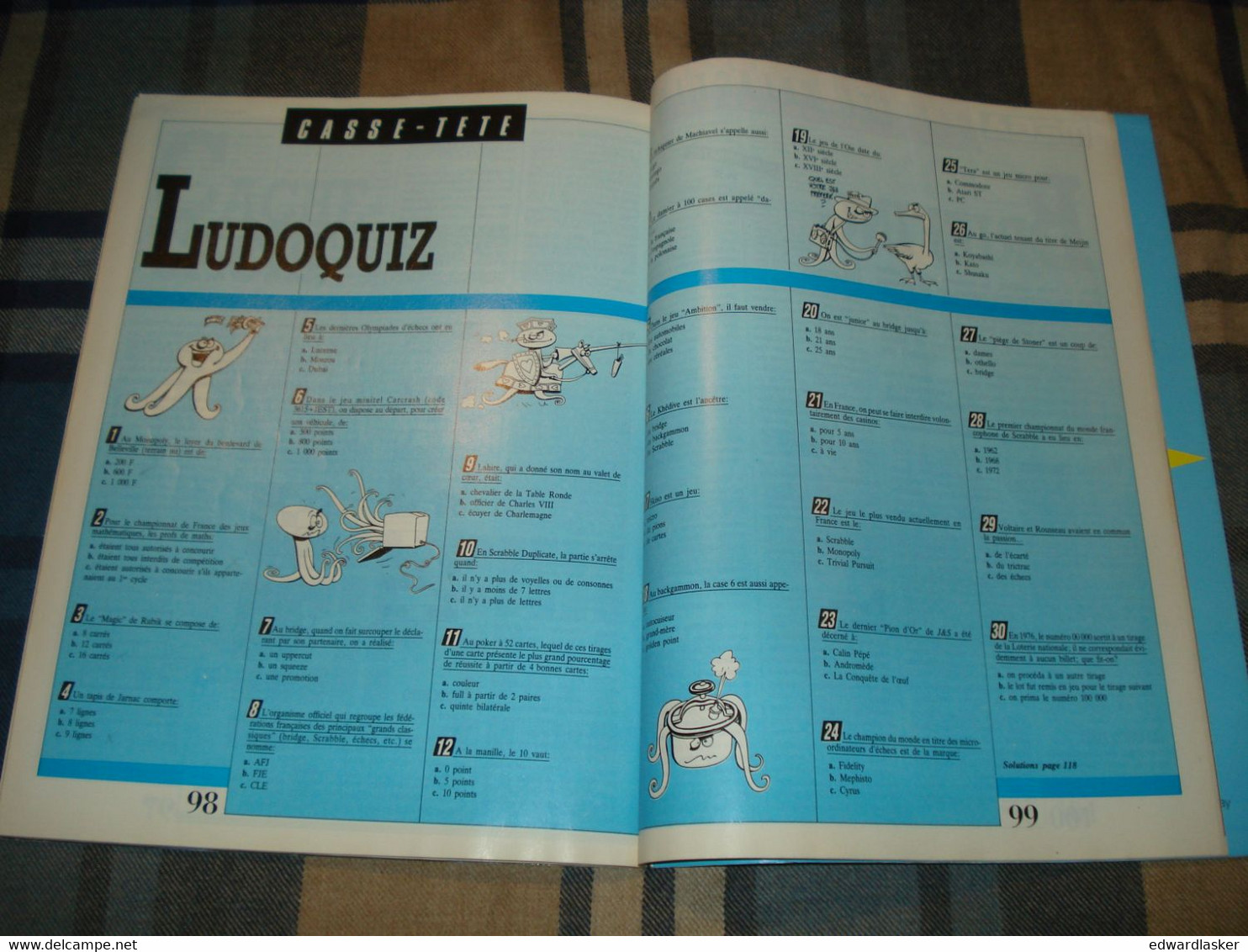 Revue JEUX ET STRATEGIE n°46 - 1987 - échecs, backgammon, etc