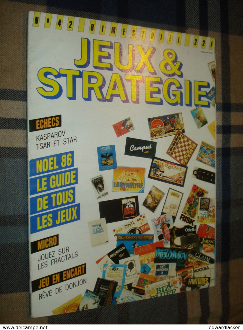 Revue JEUX ET STRATEGIE N°42 - 1986 - échecs, Guide De Tous Les Jeux, Etc - Plays Of Role