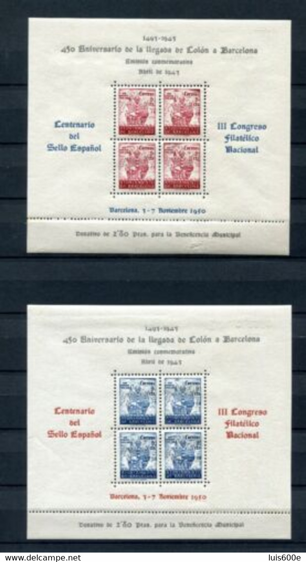 1950.ESPAÑA.BARCELONA.EDIFIL NE33/NE34**.NUEVOS SIN FIJASELLOS.(MNH).LUJO.CATALOGO 368€ - Barcelona