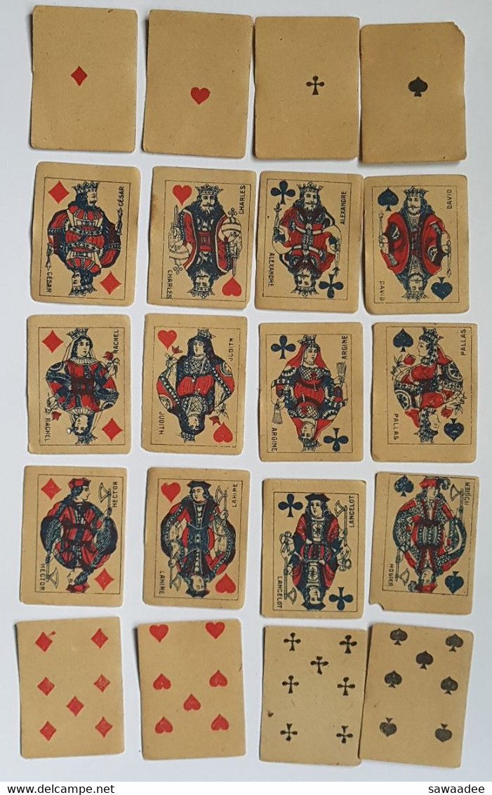 ANCIEN MINI JEU DE CARTES - FRANCE - PUBLICITE : CHICOREE DU BON CAFE CANTINIERE BLACK A SES PETITS AMIS - 32 Cartes