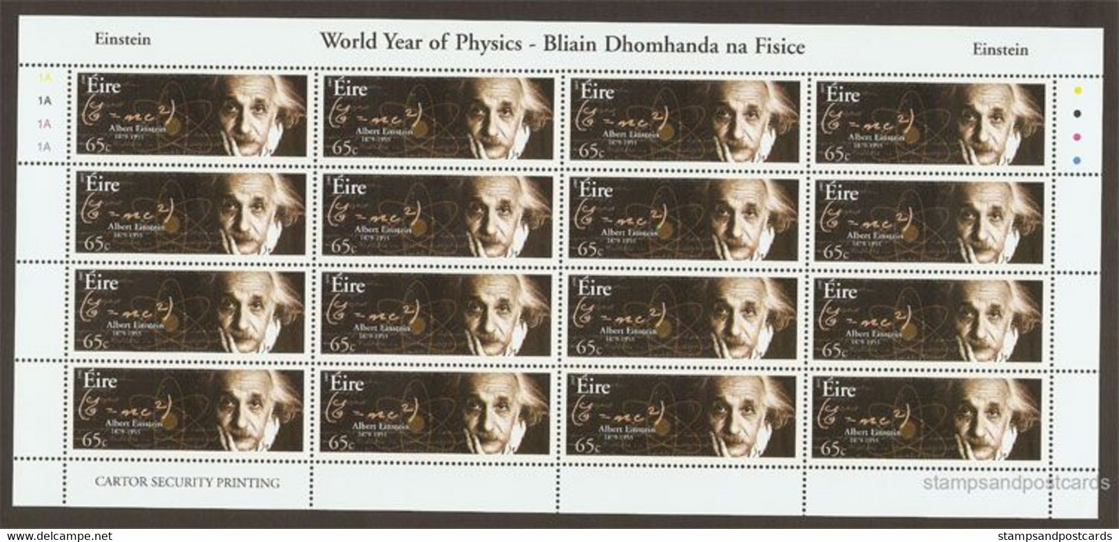 Irlande Albert Einstein Année De La Physique 2005 Feuillet Complete ** Ireland Eire World Year Of Physics Sheetlet ** - Albert Einstein