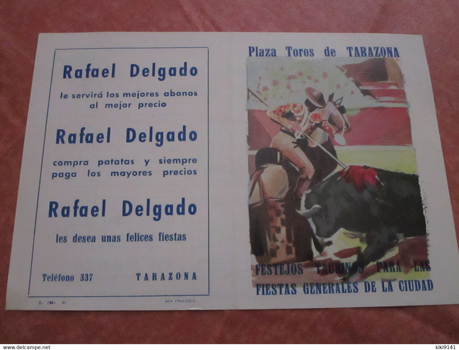 Toros De TARAZONA - Festejos Taurinos Para Las Fiestas Generales De La Ciudad - 28, 29 Y 30 De Agosto 1965 (programme) - Programme