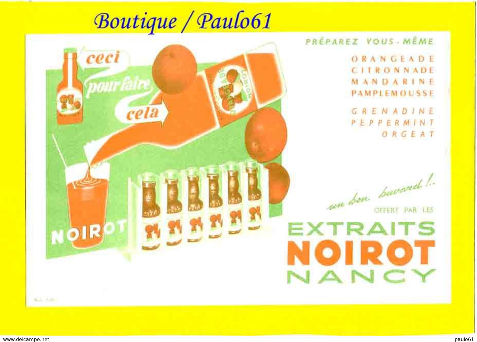 BUVARD :NOIROT Extraits De Jus De Fruits :Nancy - Limonades