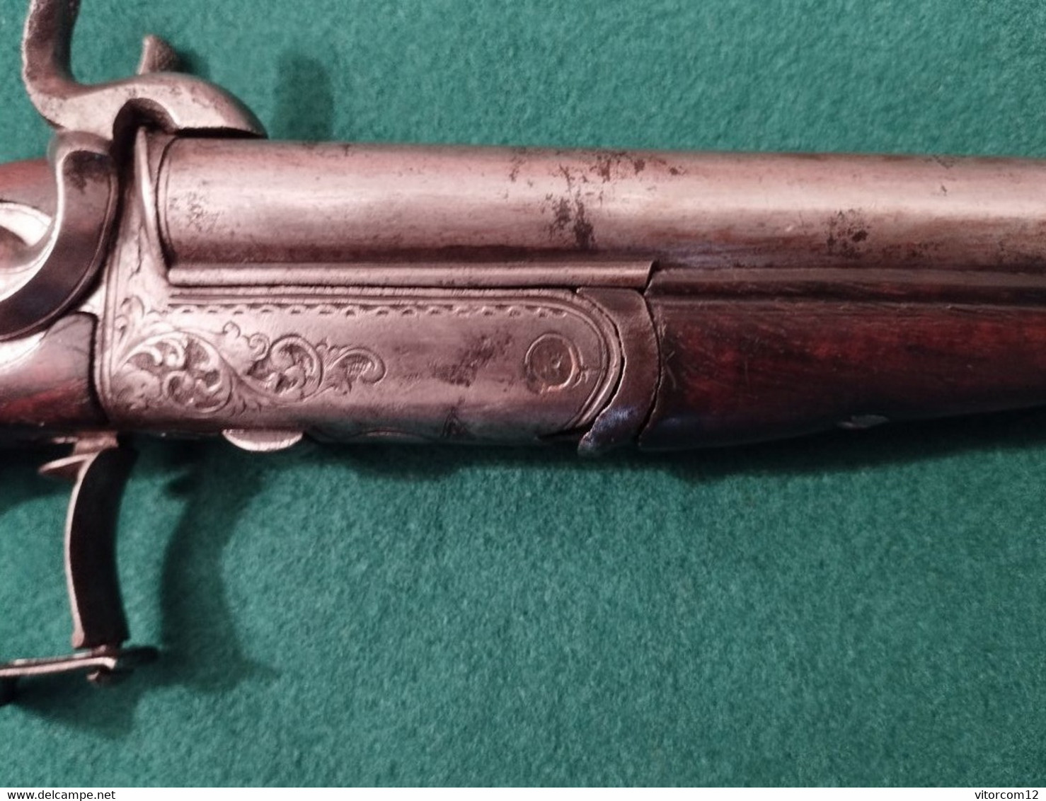 Pistolet Français De Chasse Double Canon ( Justaposé) á Broche Type  Lefauchaux Vers 1850. - Armes Neutralisées