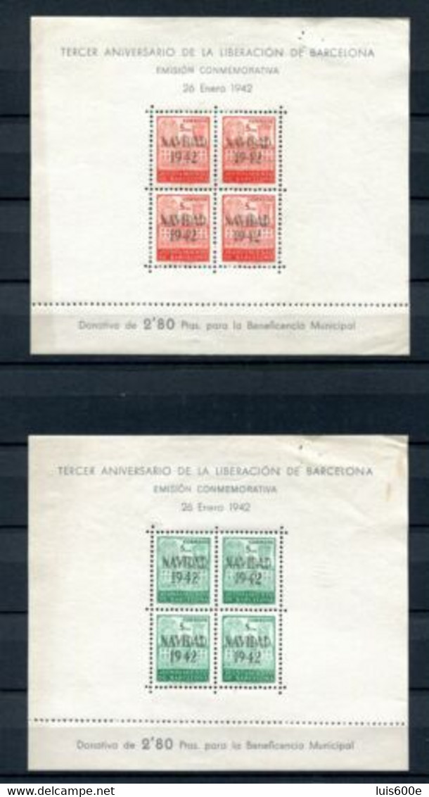 1942.ESPAÑA.BARCELONA.EDIFIL 40/41**.NUEVOS SIN FIJASELLOS(MNH).CATALOGO 145€ - Barcelona