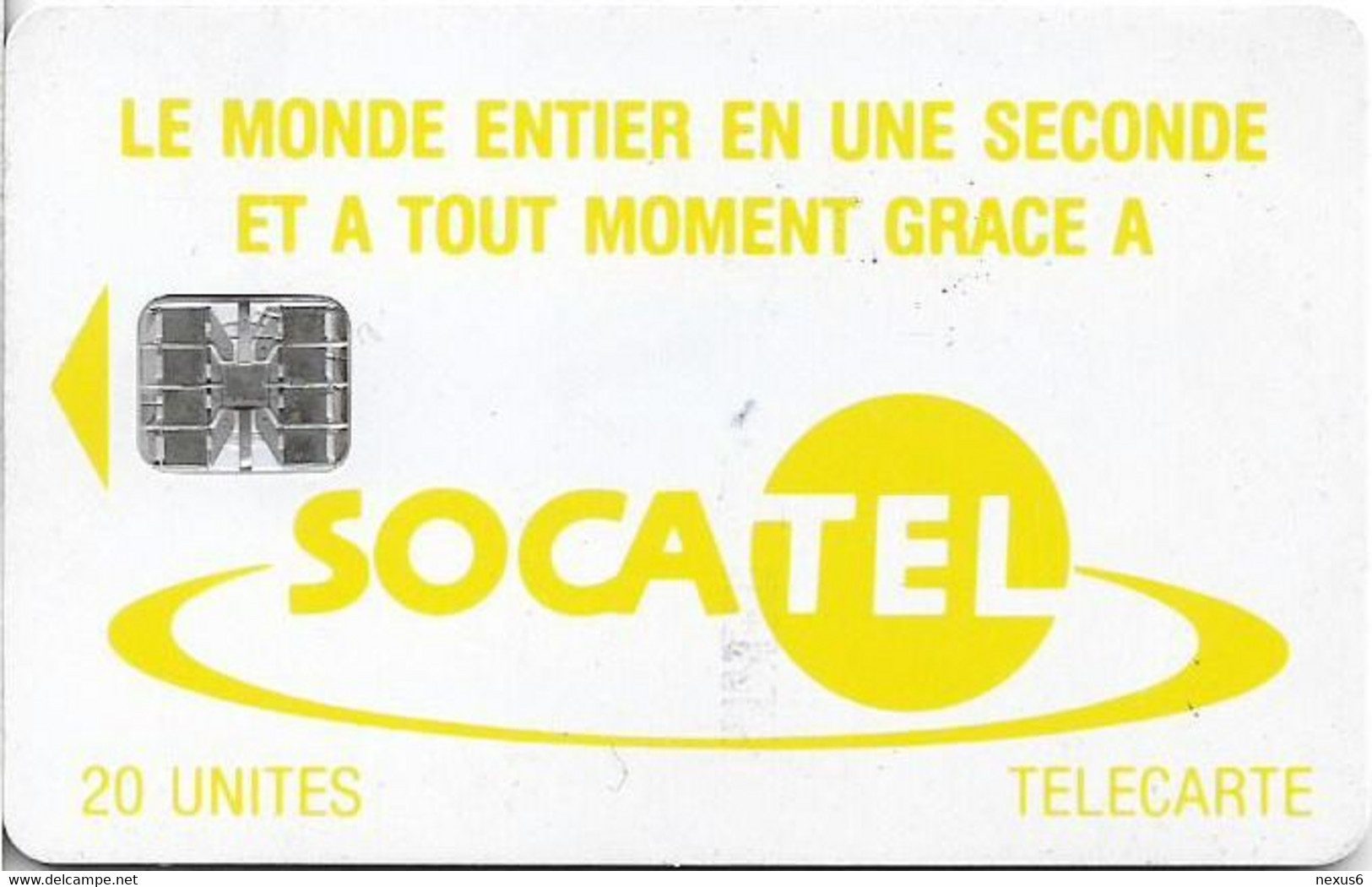 Central African Rep. - Socatel - Logo Yellow (Tarifs On Reverse), SC7, 20Units, Used - Zentralafrik. Rep.