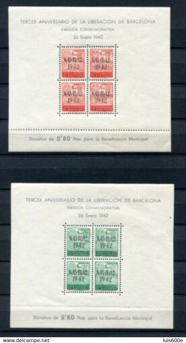 1942.ESPAÑA.BARCELONA.EDIFIL 40/41**.NUEVOS SIN FIJASELLOS(MNH).CATALOGO 145€ - Barcelona