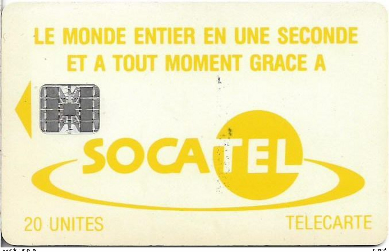 Central African Rep. - Socatel - Logo Yellow, Without Logo Moreno, Cn. C5B154678, SC7, 20Units, Used - Zentralafrik. Rep.