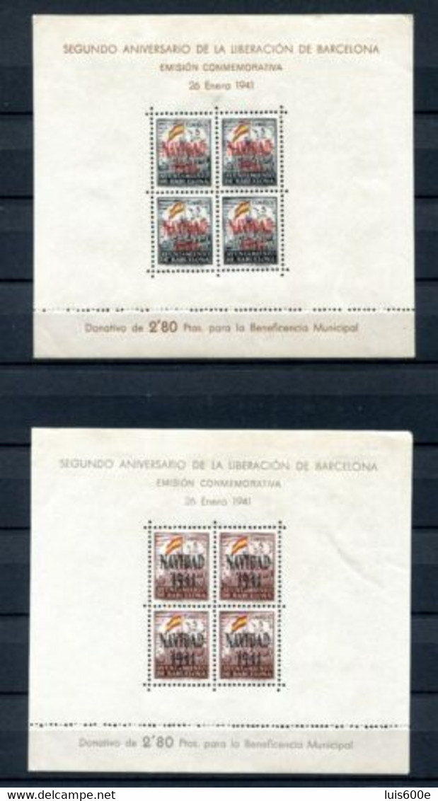 1941.ESPAÑA.BARCELONA.EDIFIL 31/32*.NUEVOS CON FIJASELLOS(MH).CATALOGO 63€ - Barcelona