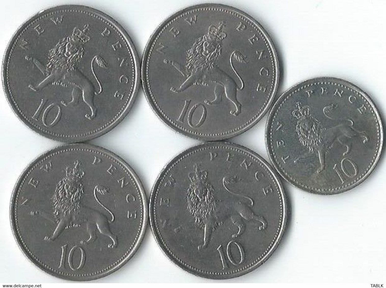 MT194 - VERENIGD KONINKRIJK - UNITED KINGDOM - 5 X 10 PENCE - - 10 Pence & 10 New Pence