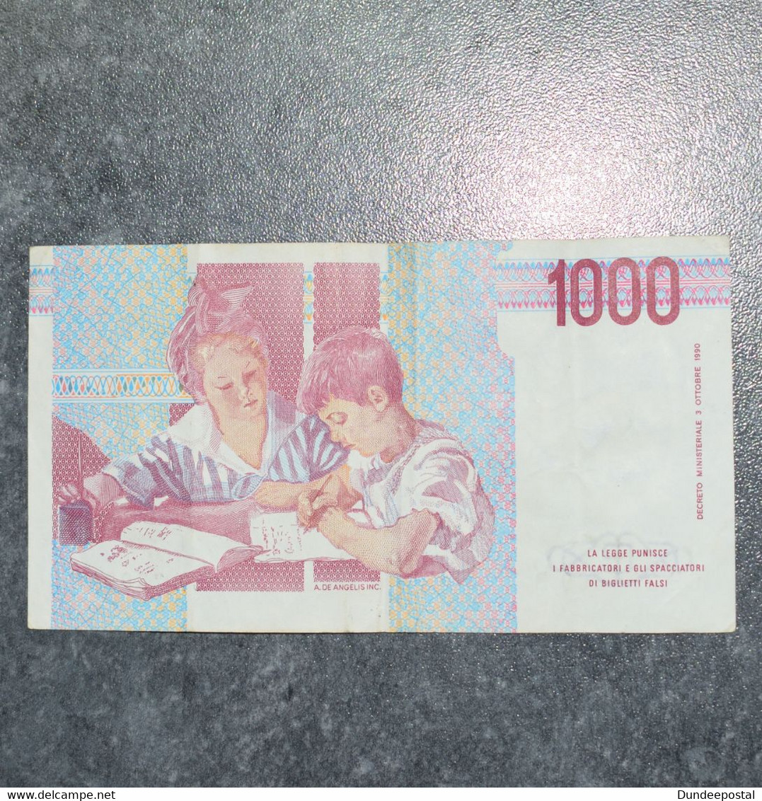 ITALY   Bank Note  1000  Lire 1990   B   ~~L@@K~~ - 1.000 Lire