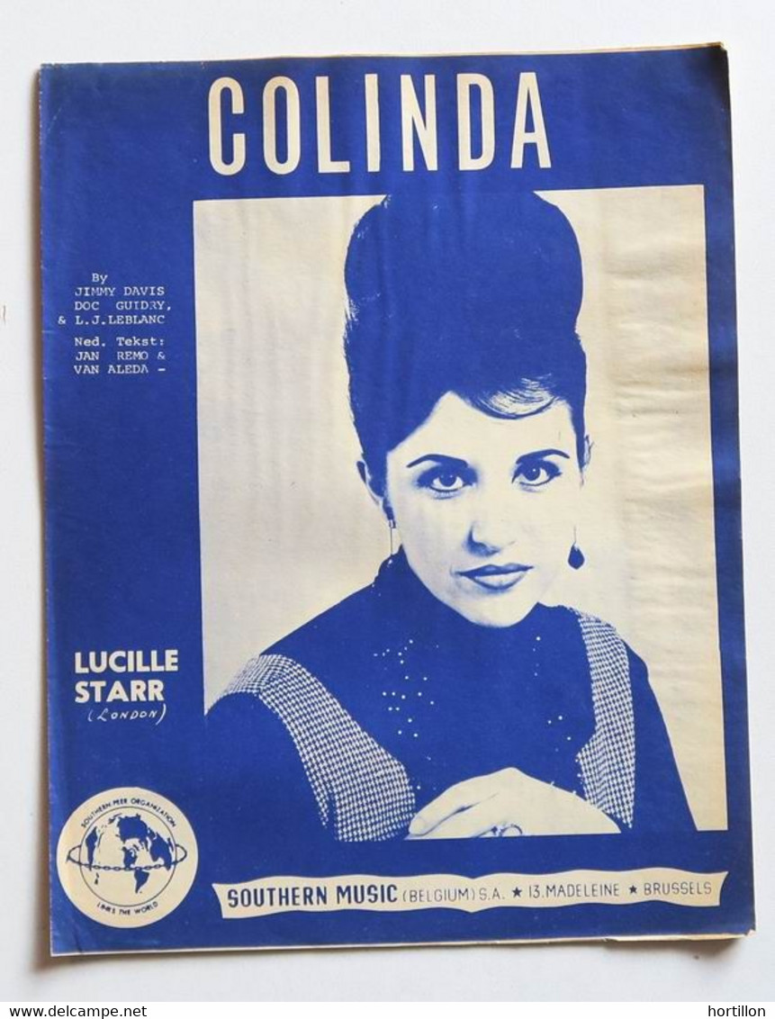 Partition Vintage Sheet Music LUCILLE STARR : Colinda * 60's Canada - Song Books