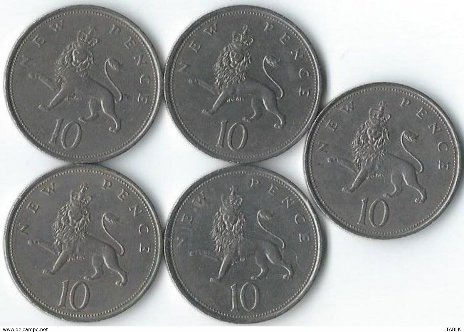 MT197 - VERENIGD KONINKRIJK - UNITED KINGDOM - 5 X 10 NEW PENCE - - 10 Pence & 10 New Pence